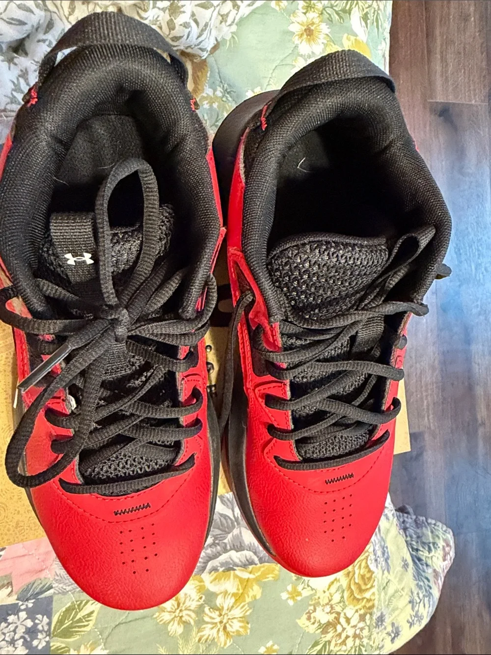 Under Armour Red and Black Basketball Sneakers